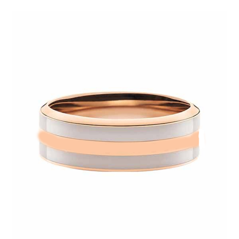 Unisex Rose Gold-Plated Engraved Ring