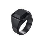 Black Stainless Steel Square Shaped Steel Ring