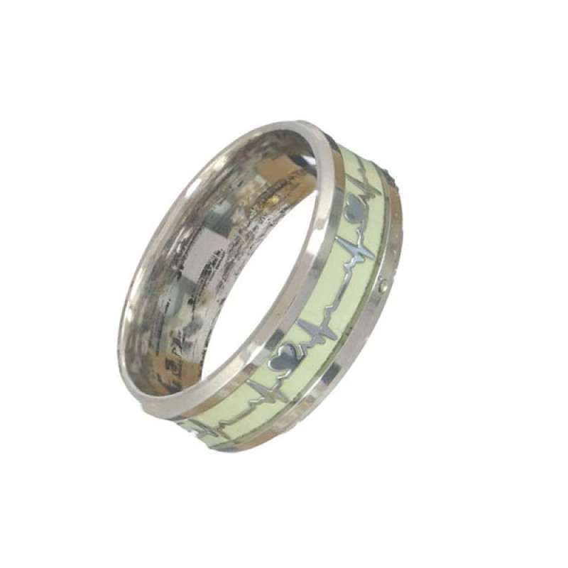 Silver-Plated Heartbeat Finger Ring