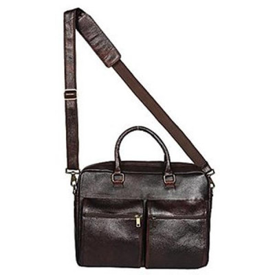 15.6 Laptop 100 Genuine Leather Brown Two-tone Leather Laptop Bag for Men Office